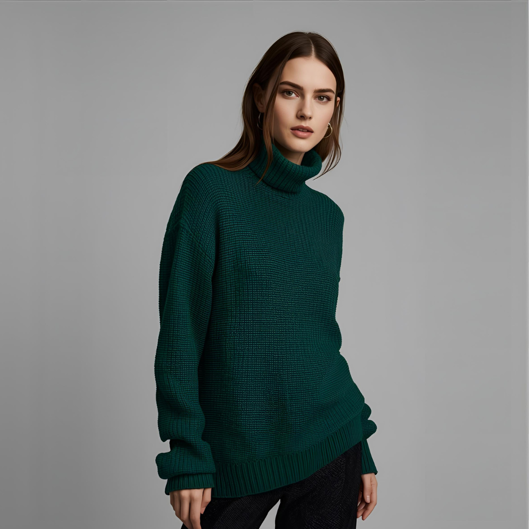 LÉONE | Emerald Luxe Turtleneck Sweater