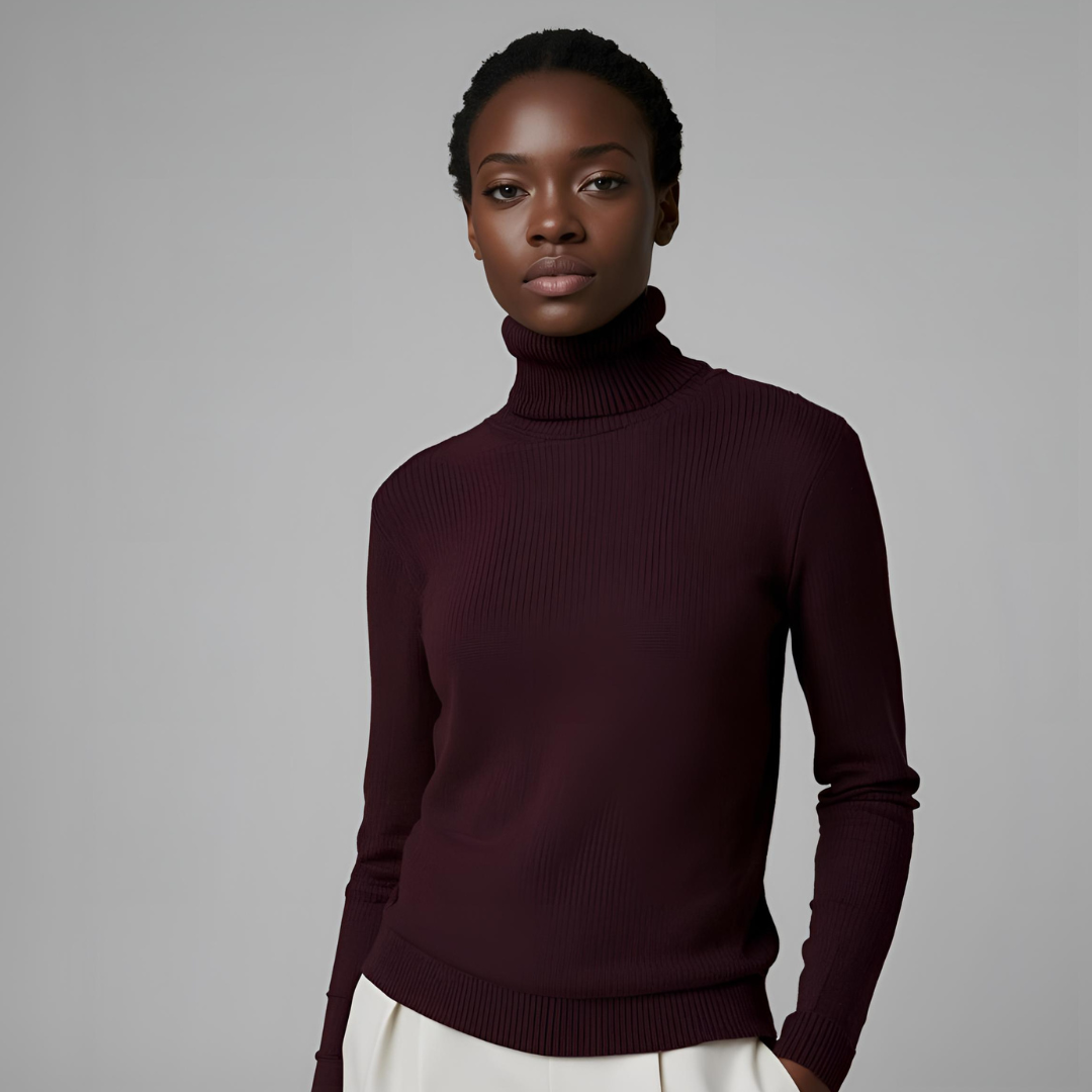 AURÉLIA | Deep Burgundy Turtleneck Sweater