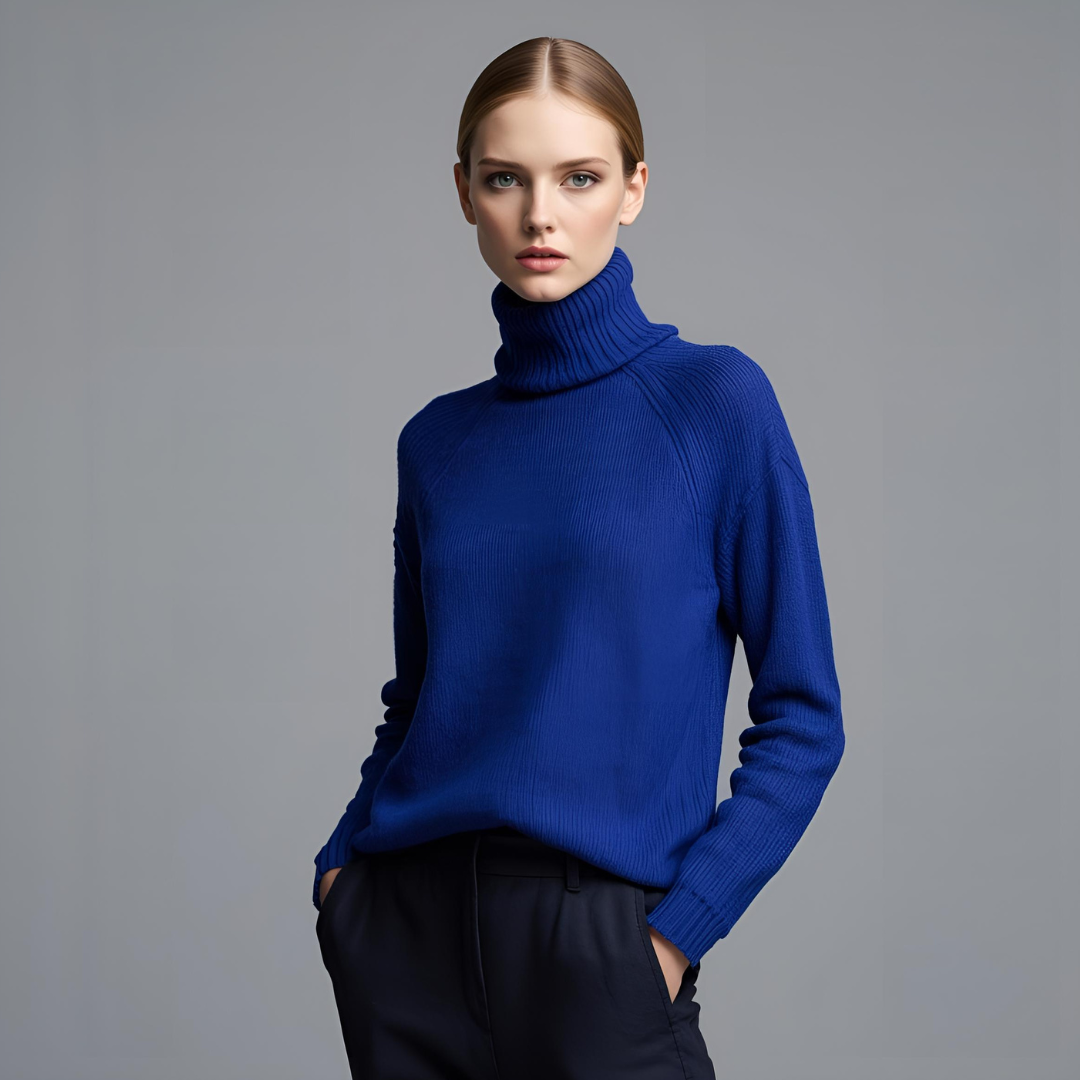 SORAYA | Royal Blue Turtleneck Sweater