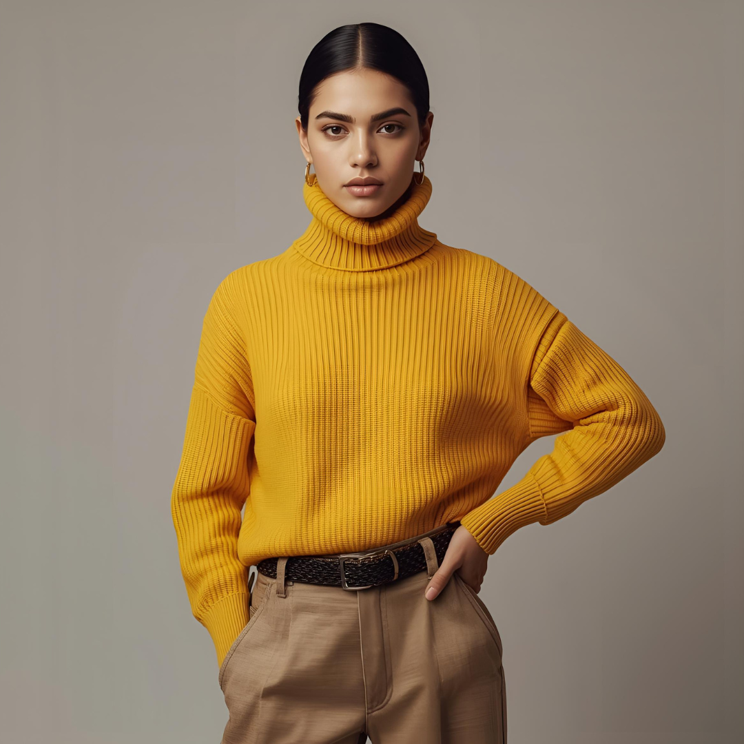 MARÉA | Mustard Gold Turtleneck Sweater